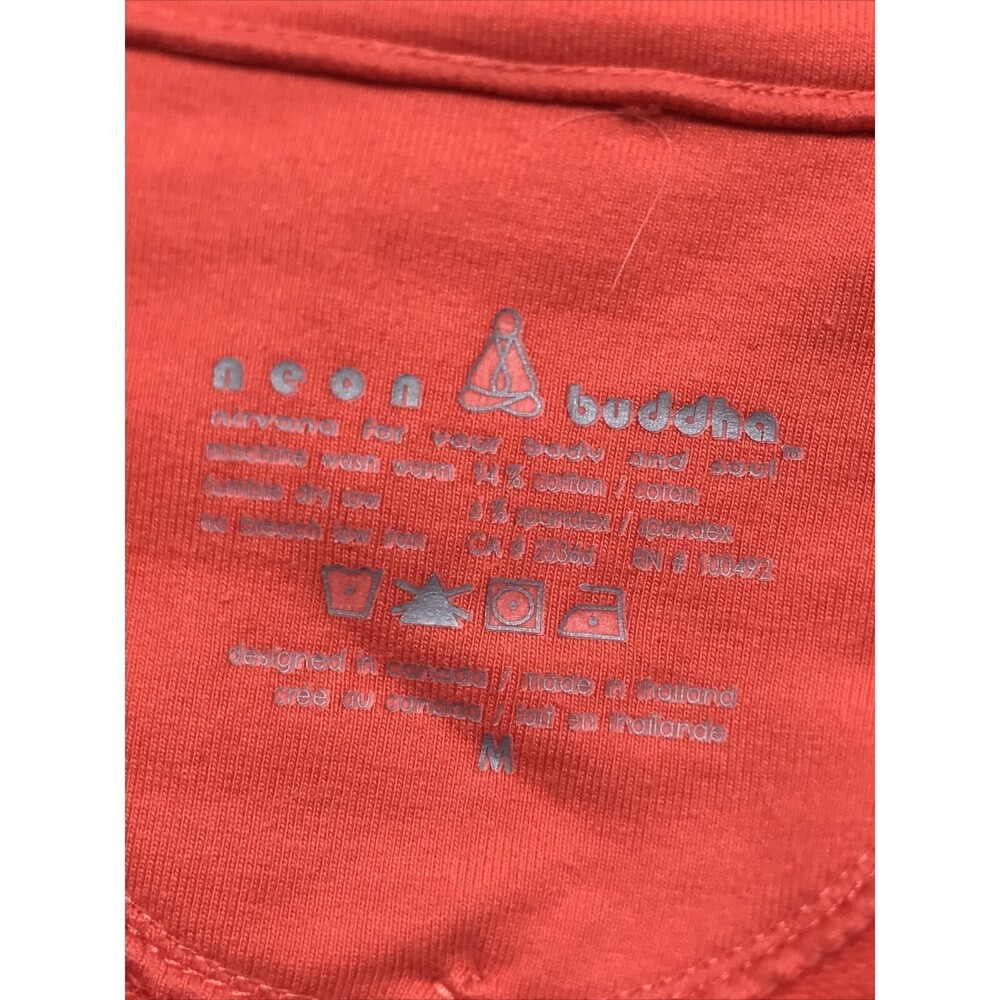 Neon Buddha Women's Shacket Size Medium Long Sleeve Statement Buttons Orange - Picture 8 of 14